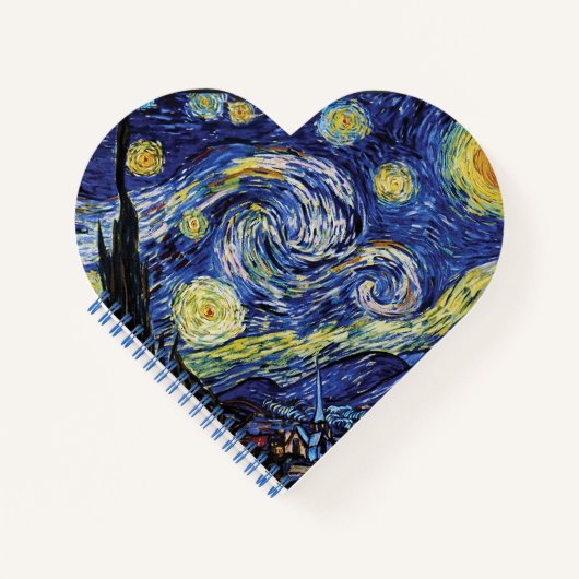 Starry Night Heart Shaped Notebook Notizblock (Vorderseite)