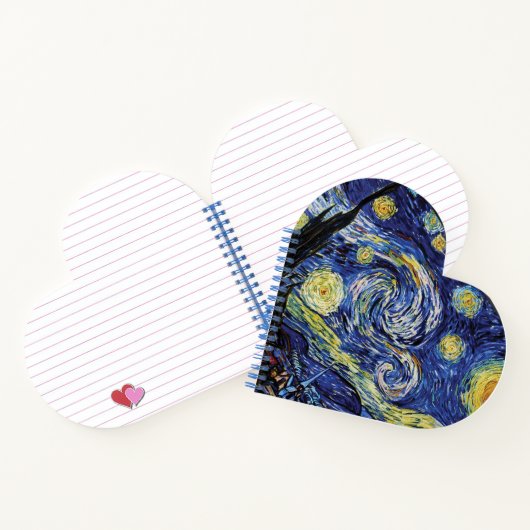 Starry Night Heart Shaped Notebook Notizblock (Innenseite)