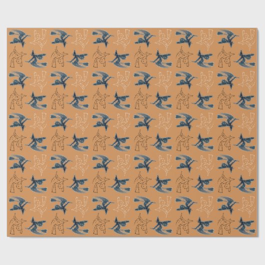 Starry Night Hexe Halloween Geschenkpapier (Flach)