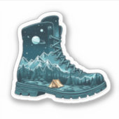 Starry Night Hiking Boot Sticker | Die-Cut Sticker (Vorderseite)
