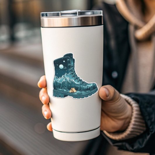 Starry Night Hiking Boot Sticker | Die-Cut Sticker