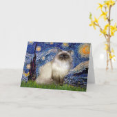 Starry Night - Himalayan cat 7 Karte (Gelbe Blume)