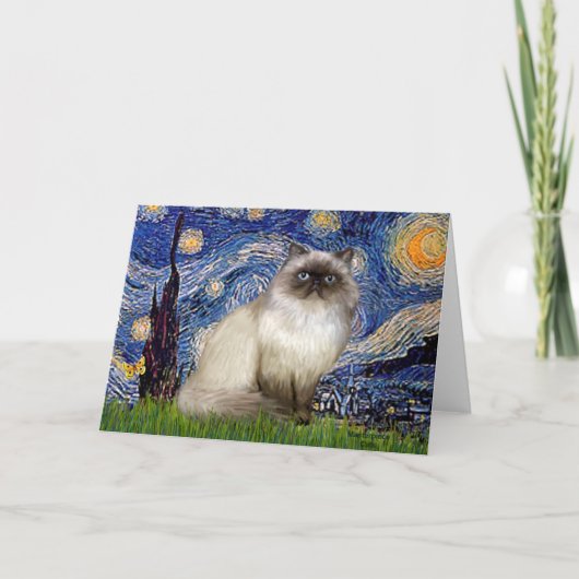 Starry Night - Himalayan cat 7 Karte (Vorderseite)