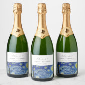 Starry Night Hochzeit Sparkling Weinkeller Schaumweinetikett (Flaschen)