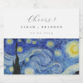 Starry Night Hochzeit Sparkling Weinkeller Schaumweinetikett (Einzelnes Label)