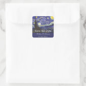 Starry Night Hochzeit speichern Sie das Datum Quadratischer Aufkleber (Tasche)
