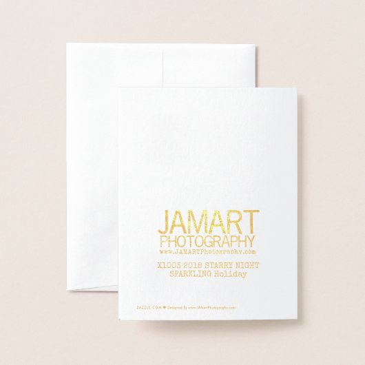 STARRY NIGHT Holiday Card Gold Folienkarte (Rückseite mit Umschlag)