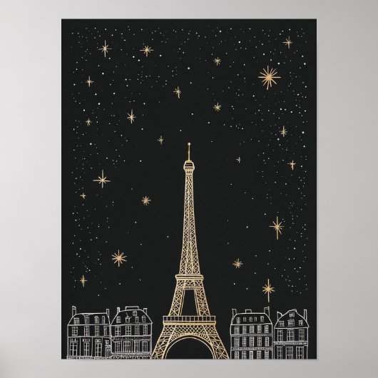 Starry Night I Paris Eiffel Tower Poster (Vorne)