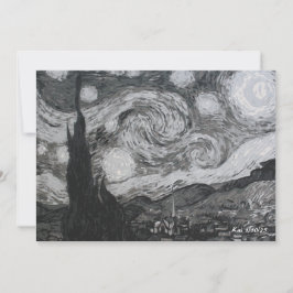 Starry Night I Vincent Van Gogh Flat Card Einladung