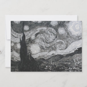 Starry Night I Vincent Van Gogh Flat Card Einladung