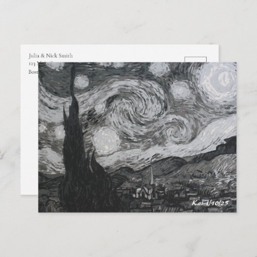 Starry Night I Vincent Van Gogh Postkarte (Vorne/Hinten)