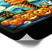 Starry Night Ice Creme Cone Halloween Poster (Ecke)