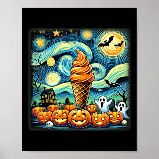 Starry Night Ice Creme Cone Halloween Poster (Vorne)