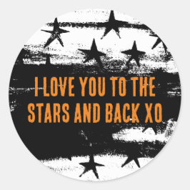Starry Night. Ich Liebe dich zu den Sternen und zu Runder Aufkleber