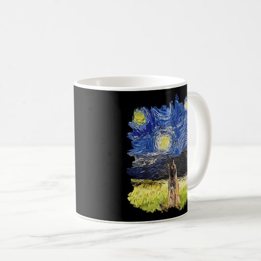 Starry Night Impressionist - Hund Belgisch Tervure Kaffeetasse (VorderseiteRechts)