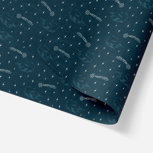 Starry Night in Blue Christmas Stars Seidenpapier