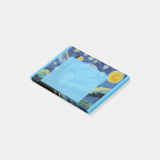 Starry Night in Blue Post-it Klebezettel (angewinkelt)