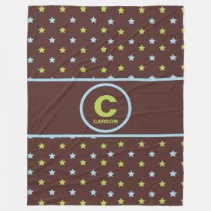 Starry Night in Brown Blue und Green mit Namen Fleecedecke