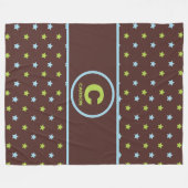 Starry Night in Brown Blue und Green mit Namen Fleecedecke (Vorderseite (Horizontal))