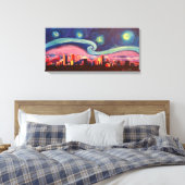 Starry Night in Denver Colorado Skyline Leinwanddruck (Insitu (Schlafzimmer))