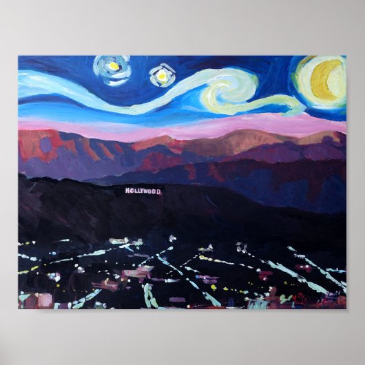 Starry night in Hollywood - Los Angeles Poster (Vorne)