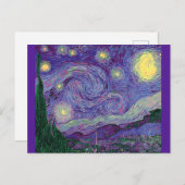 Starry Night in Lila, Kunst-Spoof Postkarte (Vorne/Hinten)