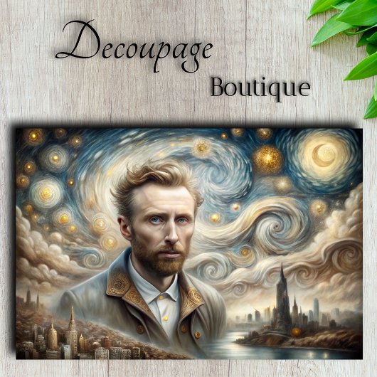 Starry Night in New York Decoupage Seidenpapier