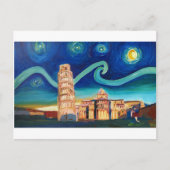 Starry Night in Pisa mit Schiefer Tower Postkarte (Vorderseite)