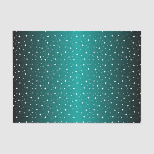 Starry Night in Shiny Aquamarin Seidenpapier (Vorderseite)