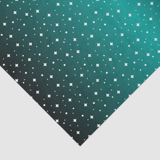 Starry Night in Shiny Aquamarin Seidenpapier (Ausschnitt)