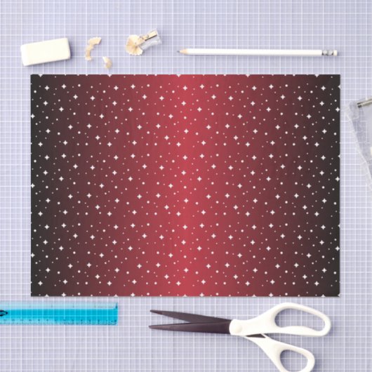 Starry Night in Shiny Dark Red Seidenpapier (Handwerk)