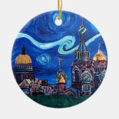 Starry Night in St. Petersburg Russland Keramikornament (Vorne)