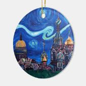 Starry Night in St. Petersburg Russland Keramikornament (Links)