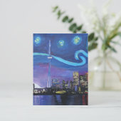 Starry Night in Toronto mit Van Gogh Inspiration Postkarte (Stehend Vorderseite)
