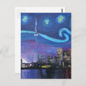 Starry Night in Toronto mit Van Gogh Inspiration Postkarte (Vorne/Hinten)