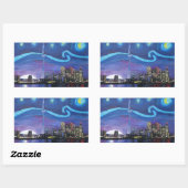 Starry Night in Toronto mit Van Gogh Inspiration Rechteckiger Aufkleber (Blatt)