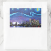 Starry Night in Toronto mit Van Gogh Inspiration Rechteckiger Aufkleber (Tasche)