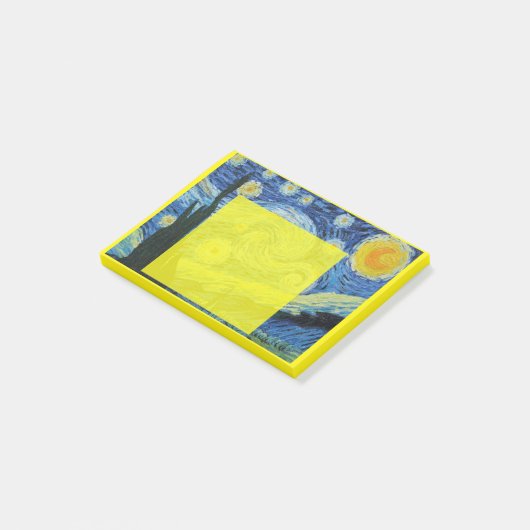 Starry Night in Yellow Post it Post-it Klebezettel (angewinkelt)