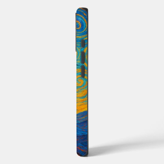 Starry Night Inspired Cat Illustration Phone Case (Rückseite / Links)