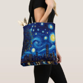 Starry Night Inspired Cityscape Tote Bag Tasche (Von Nahem)