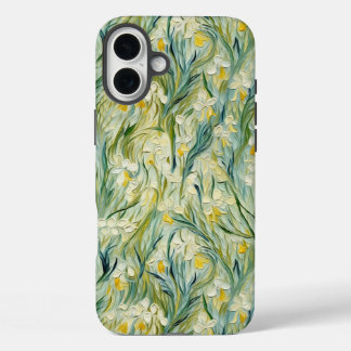 Starry Night inspiriert Blumenfarbe Texturierte Ar iPhone 16 Plus Hülle