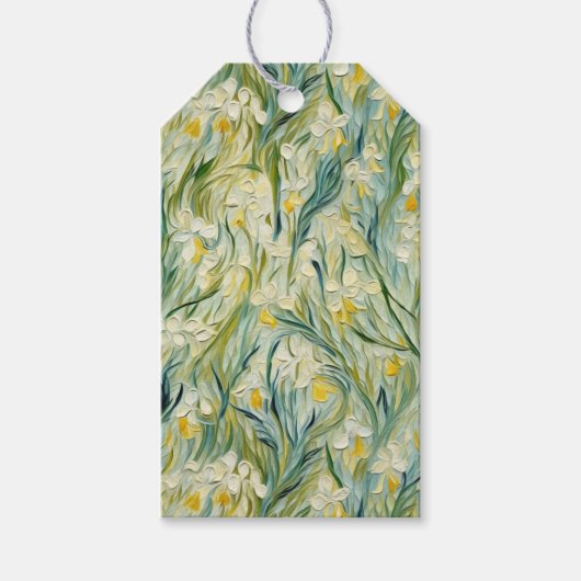 Starry Night inspiriert Blumenfarbe Texturierte Ar Geschenkanhänger (Vorderseite)