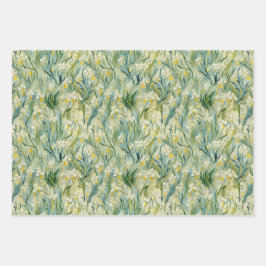 Starry Night inspiriert Blumenfarbe Texturierte Ar Geschenkpapier Set