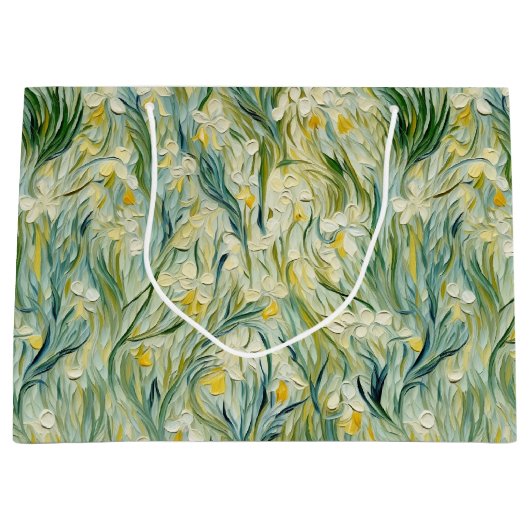 Starry Night inspiriert Blumenfarbe Texturierte Ar Große Geschenktüte (Vorderseite)