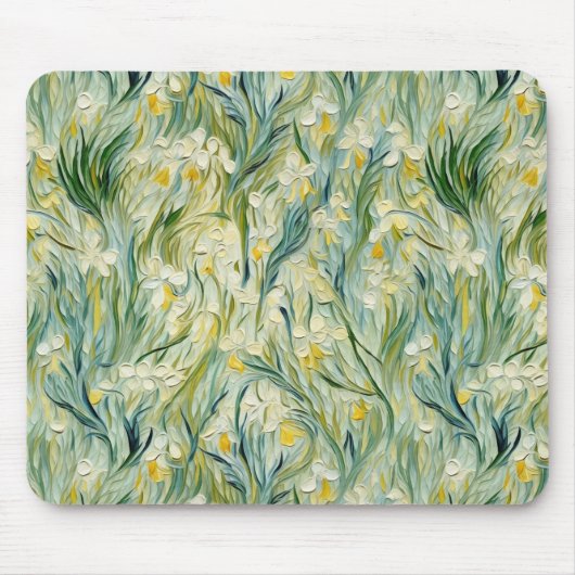 Starry Night inspiriert Blumenfarbe Texturierte Ar Mousepad (Vorne)