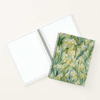 Starry Night inspiriert Blumenfarbe Texturierte Ar Notizblock