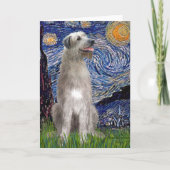 Starry Night - Irish Wolfhound Karte (Vorderseite)