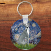 Starry Night-Italian Greyhound 4 (sit) Schlüsselanhänger (Vorderseite)