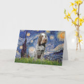 Starry Night - Italienische Spinone (Roan) Karte (Gelbe Blume)
