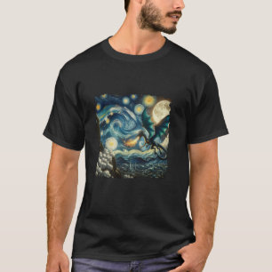 Starry Night Japanischer ästhetischer Drache Tokio T-Shirt